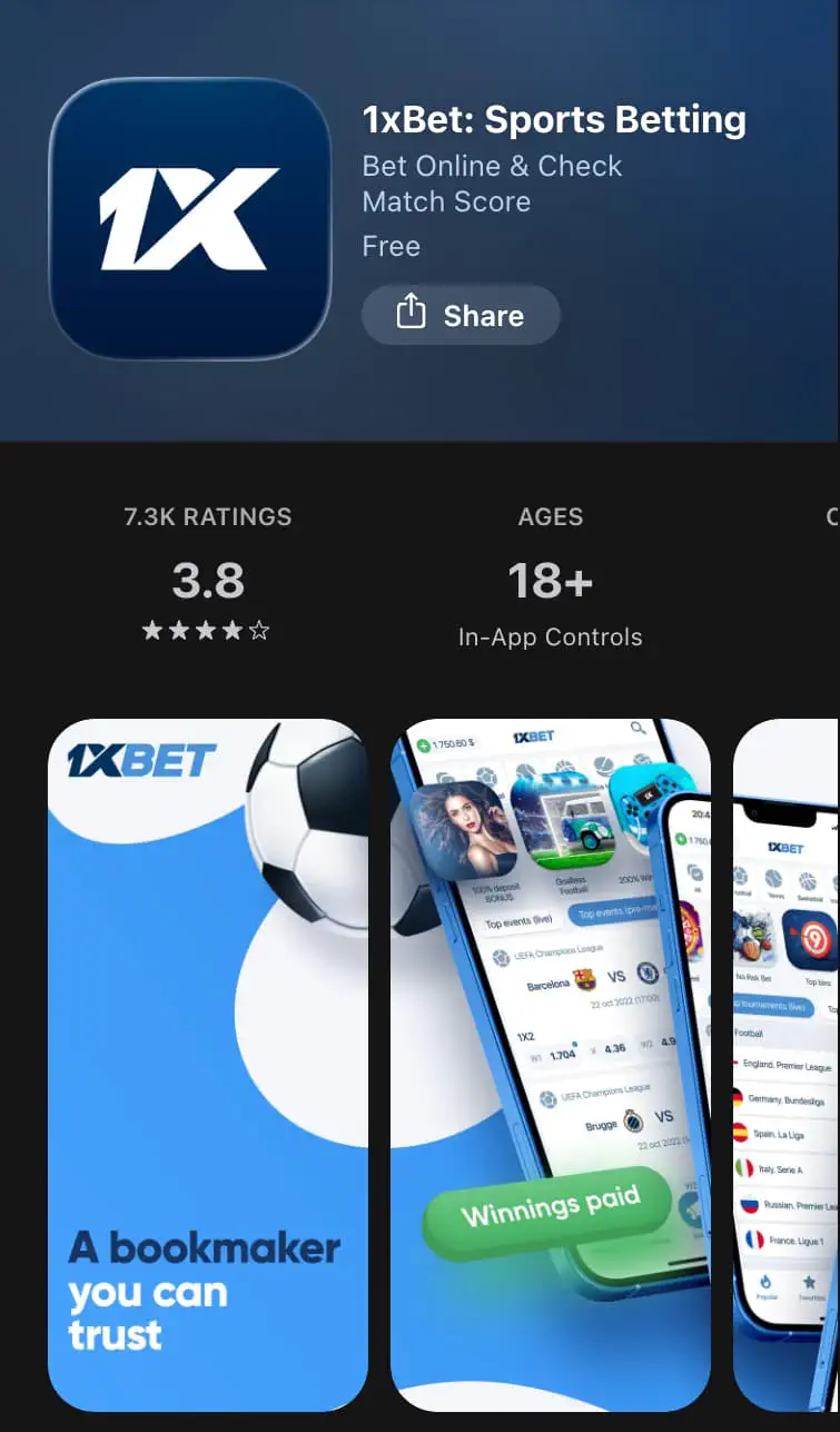 1xBet на айфон