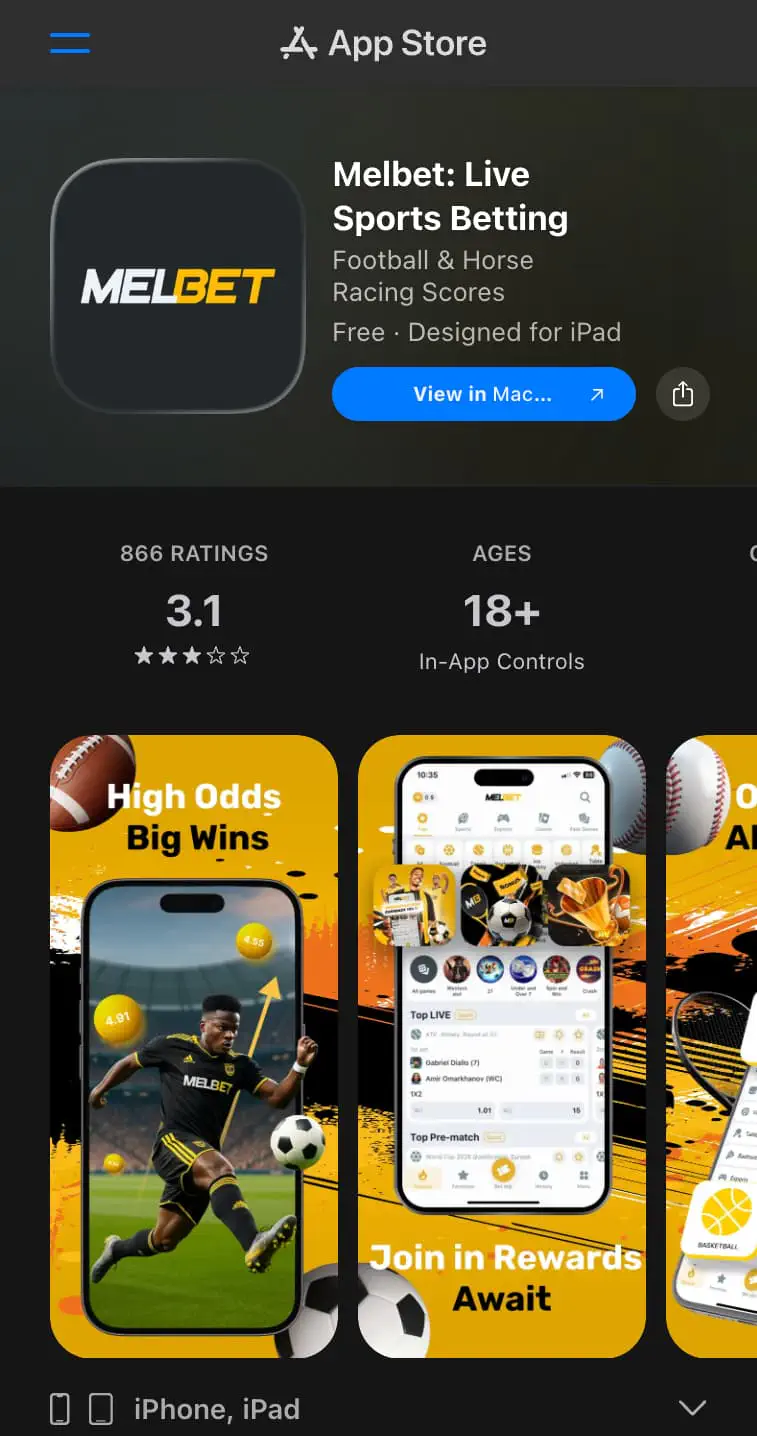 melbet скачать на ios