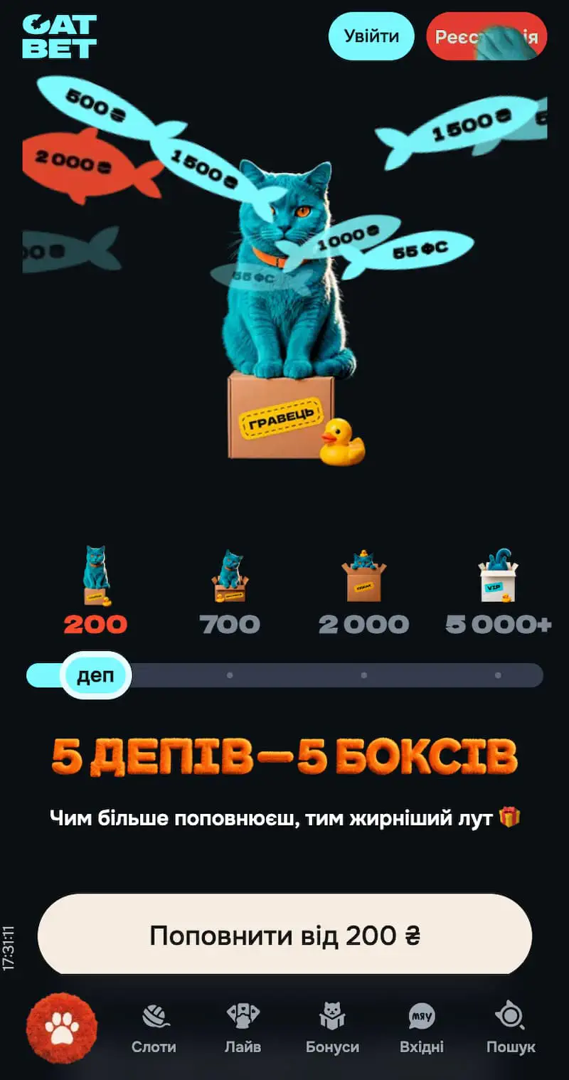 Вітальний мяу-бонус у КетБет