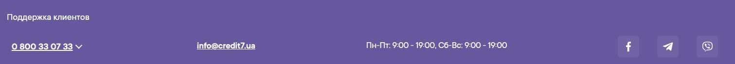 график работы кредит7