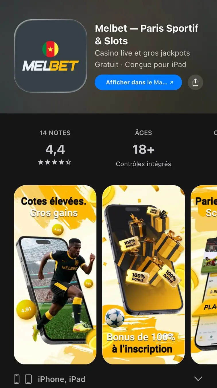 télécharger Melbet sur iPhone