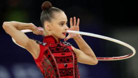 Getty Images/Global Images Ukraine. Таисия Онофрийчук 16-летняя Онофрийчук в четвертый раз подряд выиграла золото в многоборье на международном старте