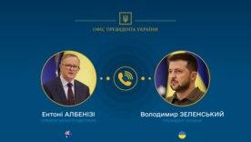 Зеленский провел разговор с Албенизи по поводу будущего сотрудничества стран. Фото: ОП Зеленский Албенизи Австралия разговор