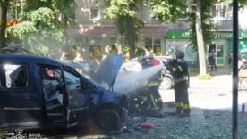 Наслідки атаки Сум 3 червня/Фото: ДСНС Наслідки атаки Сум 3 червня/Фото: ДСНС