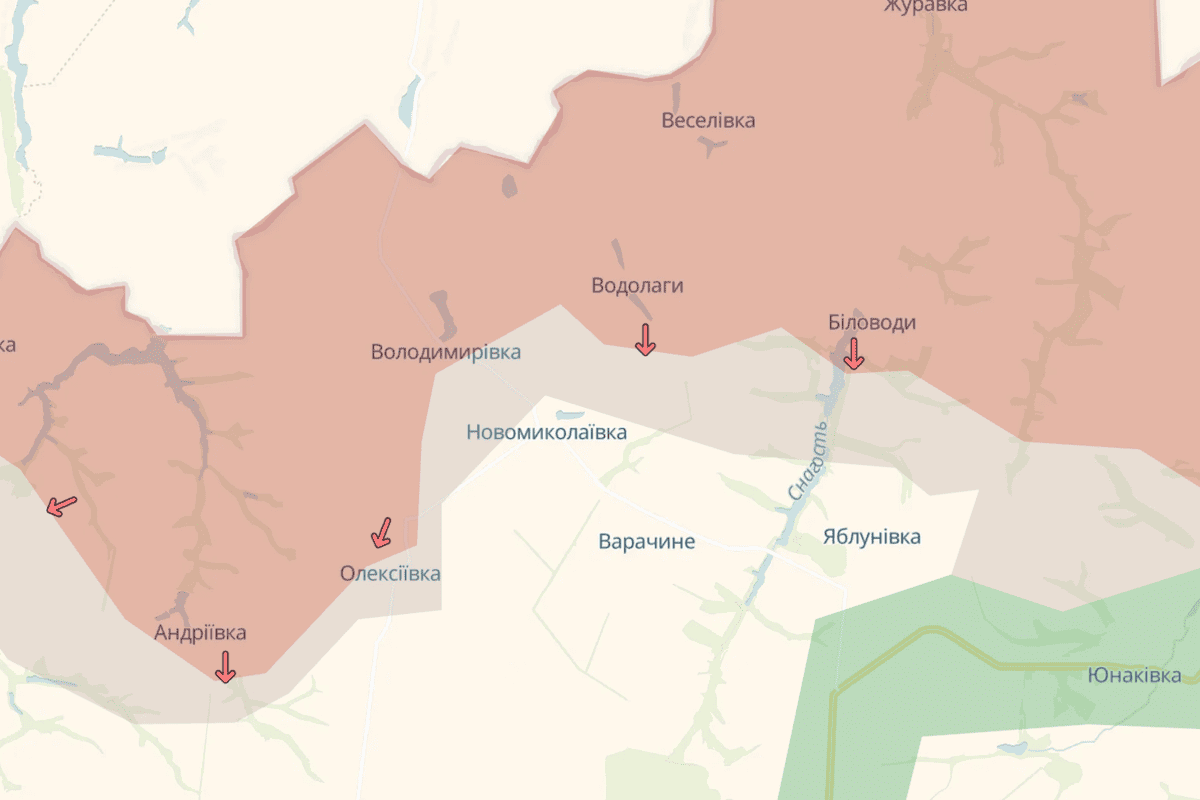 Росіяни окупували два населених пункти Сумщині та мають просування/Фото: DeepState Ситуація загострюється: росія захопила два населених пункти на Сумщині та просунувається далі