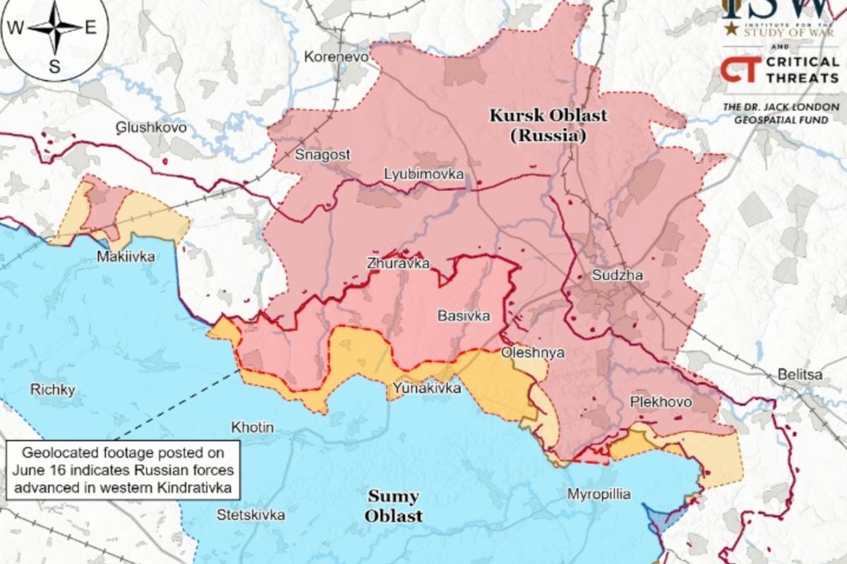 Новый вызов на севере: оккупанты взяли Кондратовку в Сумской области / Фото: ISW Новый вызов на севере: оккупанты взяли Кондратовку в Сумской области