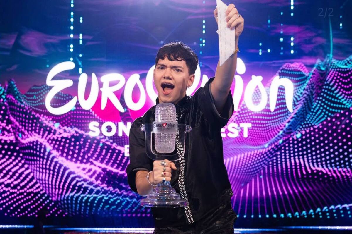 Співак JJ пошкодив головний приз "Євробачення-2025" / Фото: instagram.com/eurovision Співак JJ пошкодив головний приз "Євробачення-2025"