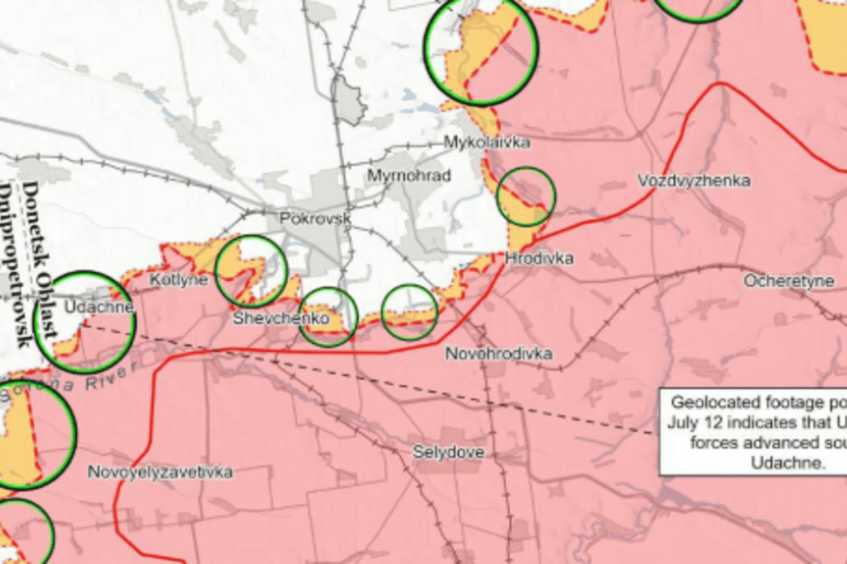 ISW фиксирует продвижение ВСУ возле Удачного в Донецкой области ВСУ улучшили позиции в Донецкой области — ISW