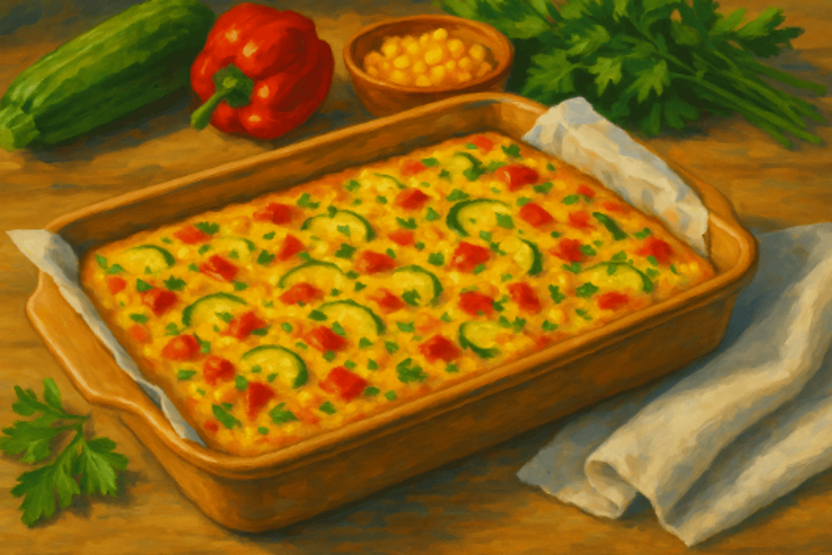 Овощной омлет в духовке