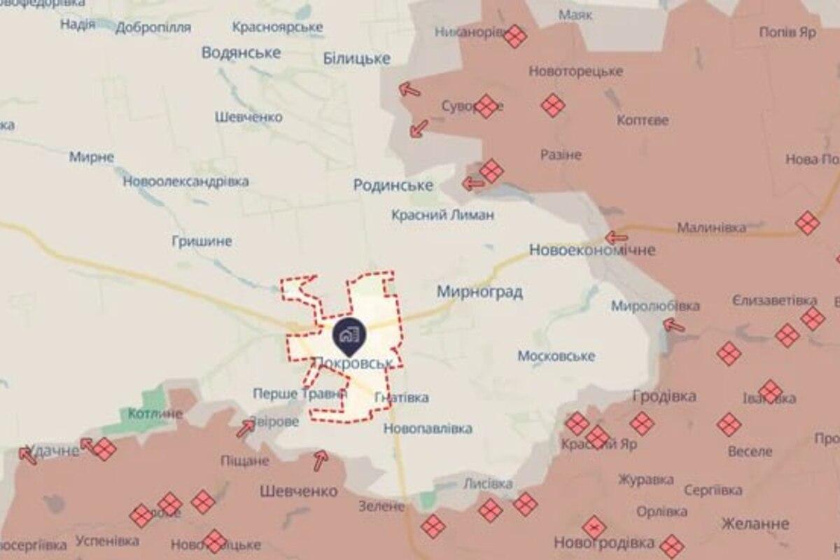 Покровськ зачищено від диверсантів – 7-й корпус ДШВ відновлює контроль / Фото: DeepState