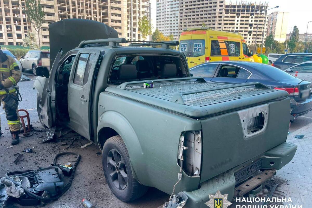 Невдалий теракт у Києві: автомобіль вибухнув, є постраждалий / Фото: Національна поліція України
