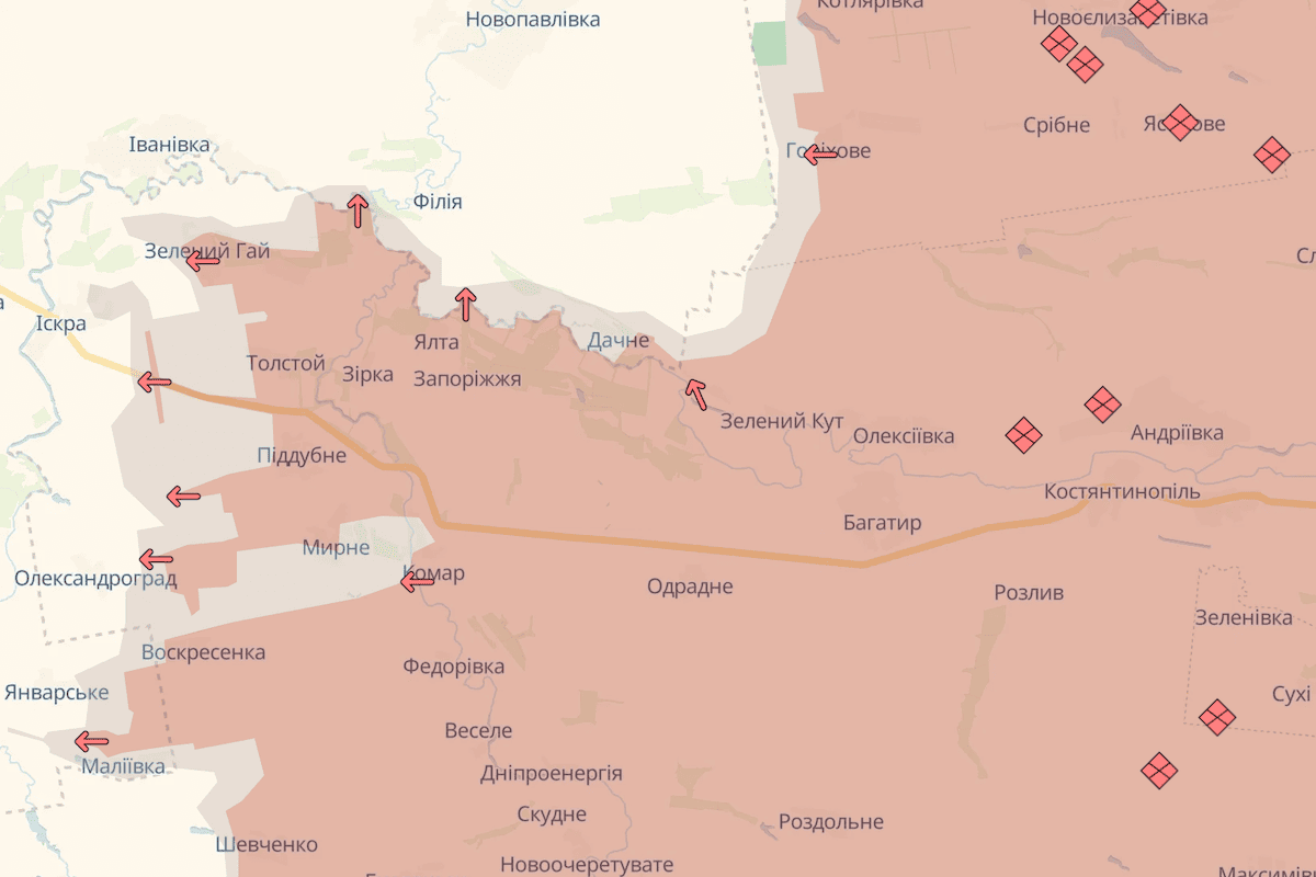 Ворог просунувся поблизу трьох населених пунктів на Дніпропетровщині – DeepState