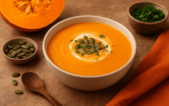 Тыквенный крем-суп со сливками: простое приготовление, нежный вкус