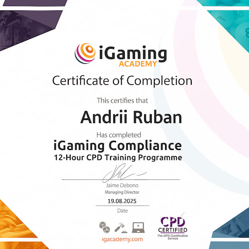Сертифікат iGaming Academy