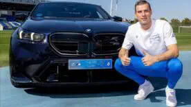 Андрій Лунін з автомобілем BMW M5