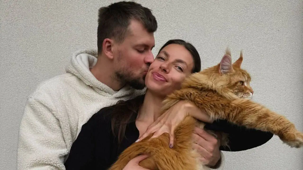 Марина Бех с мужем и их котом