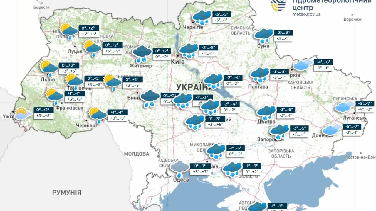 погода на київ та область сьогодні 