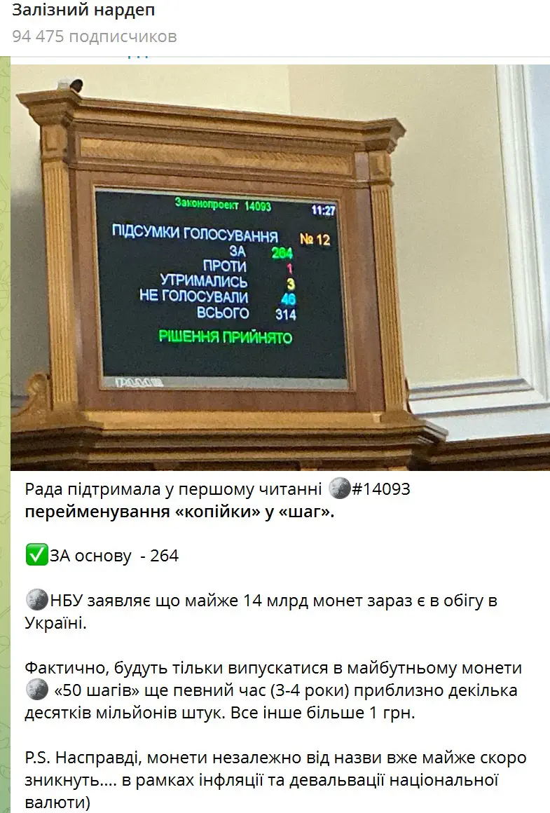 НБУ заявляє що майже 14 млрд монет зараз є в обігу в Україні