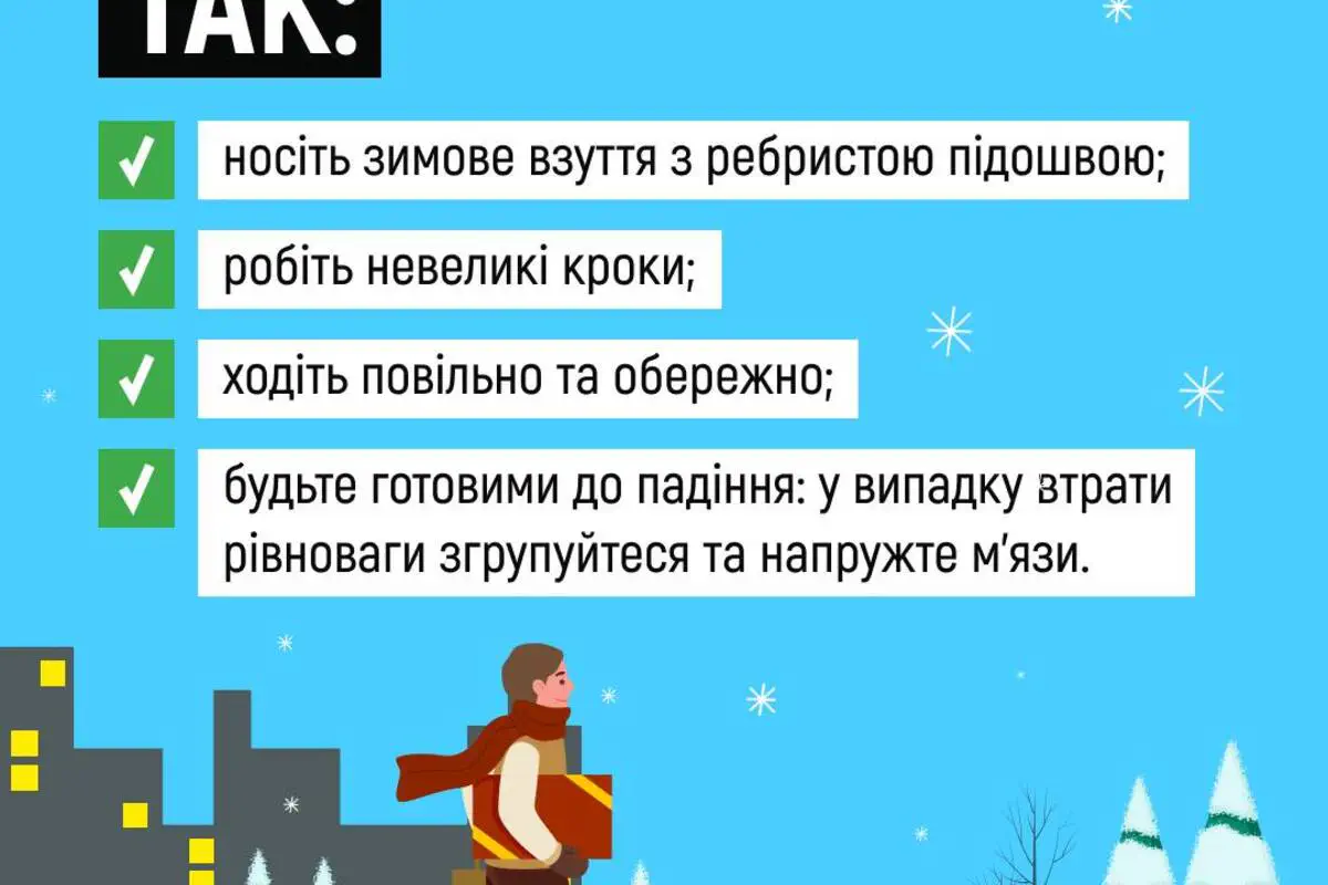 Гололед! Соблюдайте простые правила поведения на замерзших дорогах, чтобы снизить риск травмирования! 