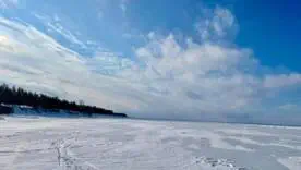 Тим часом на Київському морі утворилися снігові дюни