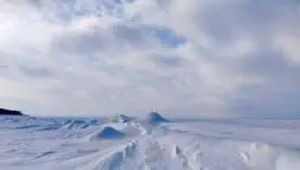 Тим часом на Київському морі утворилися снігові дюни