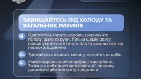Більше про правила безпеки під час відключень світла – на картках. Будь помітним у темну пору доби. Вмикай безпеку! 