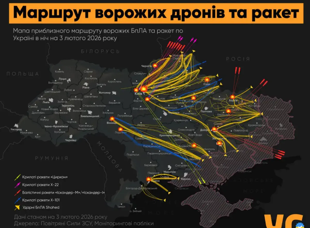 рф провела наймасштабнішу атаку з початку року у період найлютіших морозів