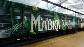 В киевском метро запустили арт-поезд "Мавка" с элементами украинской мифологии