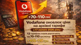 Vodafone обновляет тарифы из-за подорожания электроэнергии: некоторые планы подорожают на 110 грн