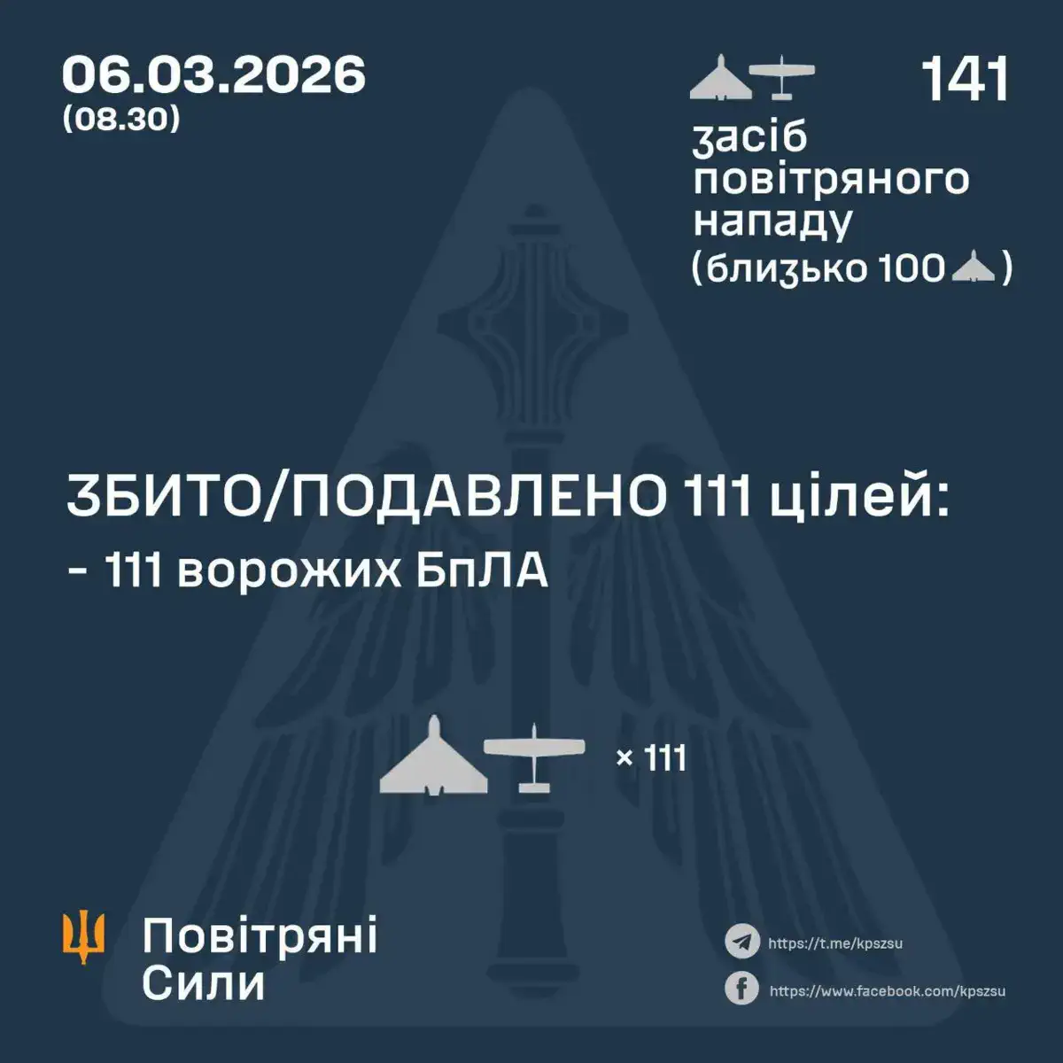 Потери врага на утро 06.03 / Фото: Генеральный штаб ВСУ