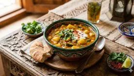 Пряный марокканский суп с картофелем и кабачками
