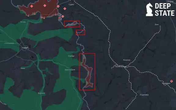 Россияне формируют "буферную зону" на границе Сумской области и захватили более 45 кв км – DeepState