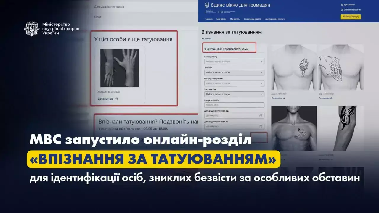 МВД создало онлайн-каталог татуировок для идентификации погибших