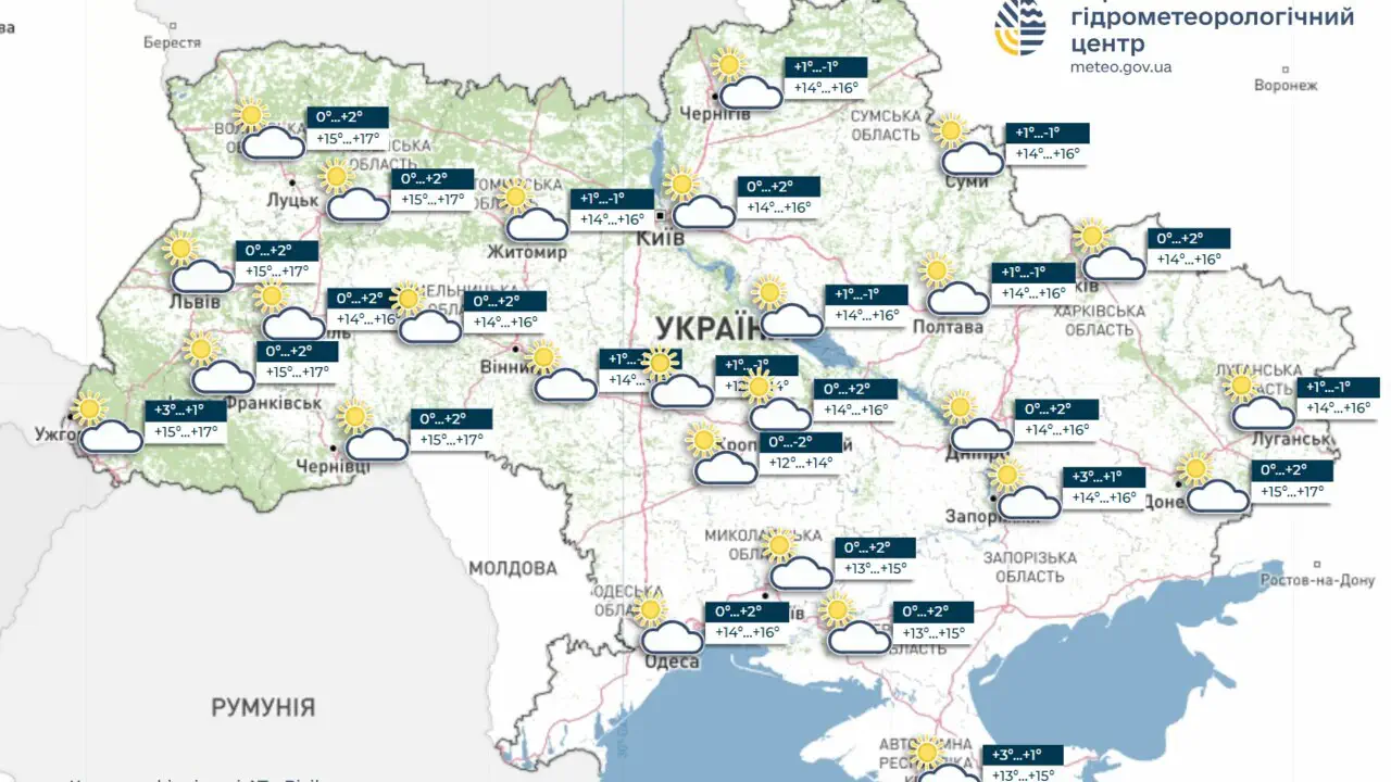 Солнце и почти +20 — почти апрельская погода в Украине, сообщает УкрГМЦ