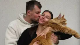 Марина Бех с мужем и котом