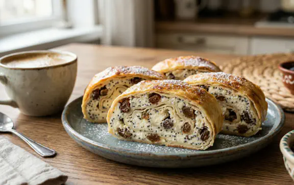 Изюм, мак и творог: идеальный рулет к кофе