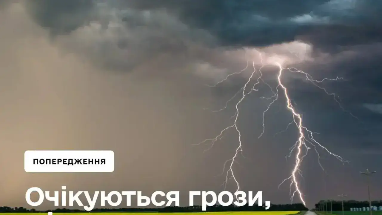 Штормовое предупреждение в Украине: 23 мая ряд областей накроют грозы и град