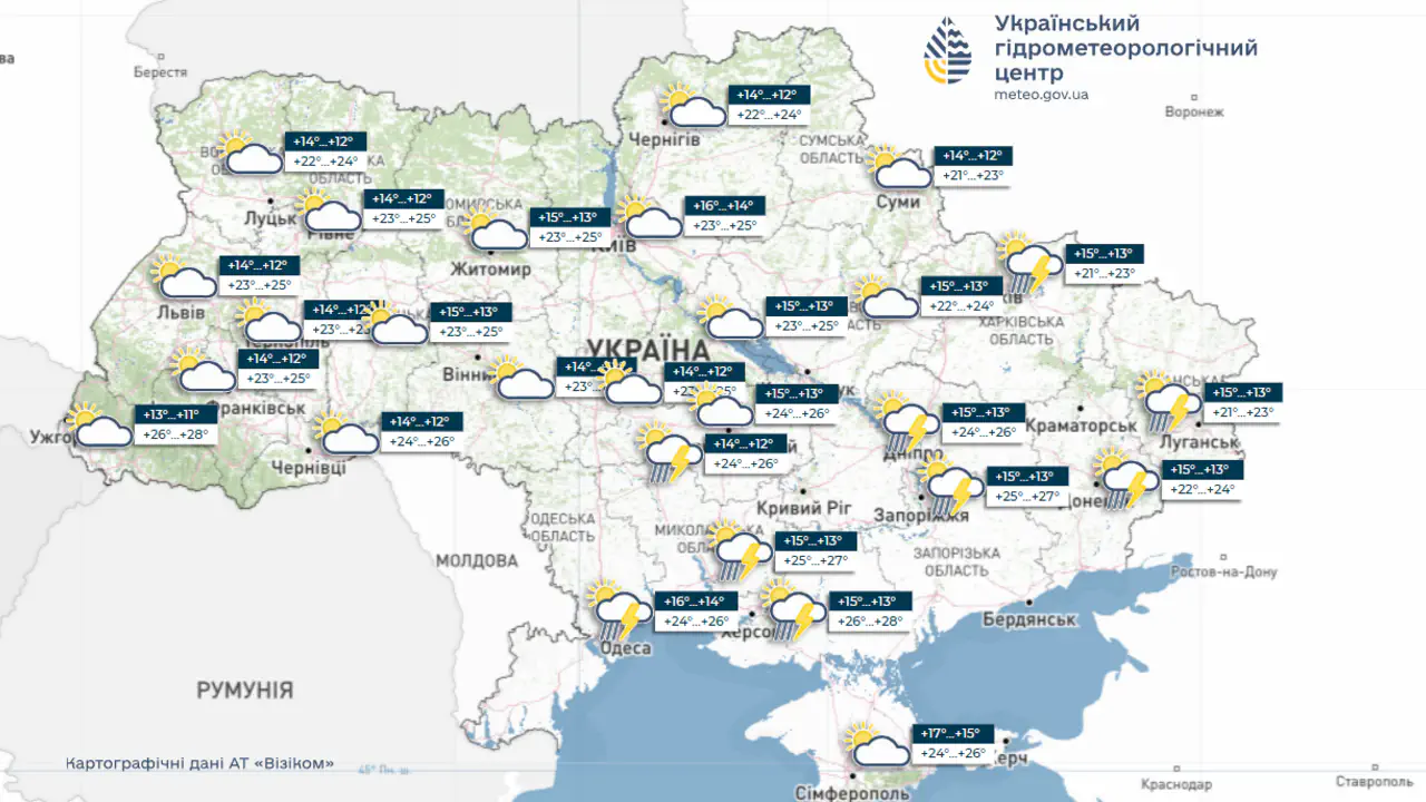 погода на киев и область сегодня 