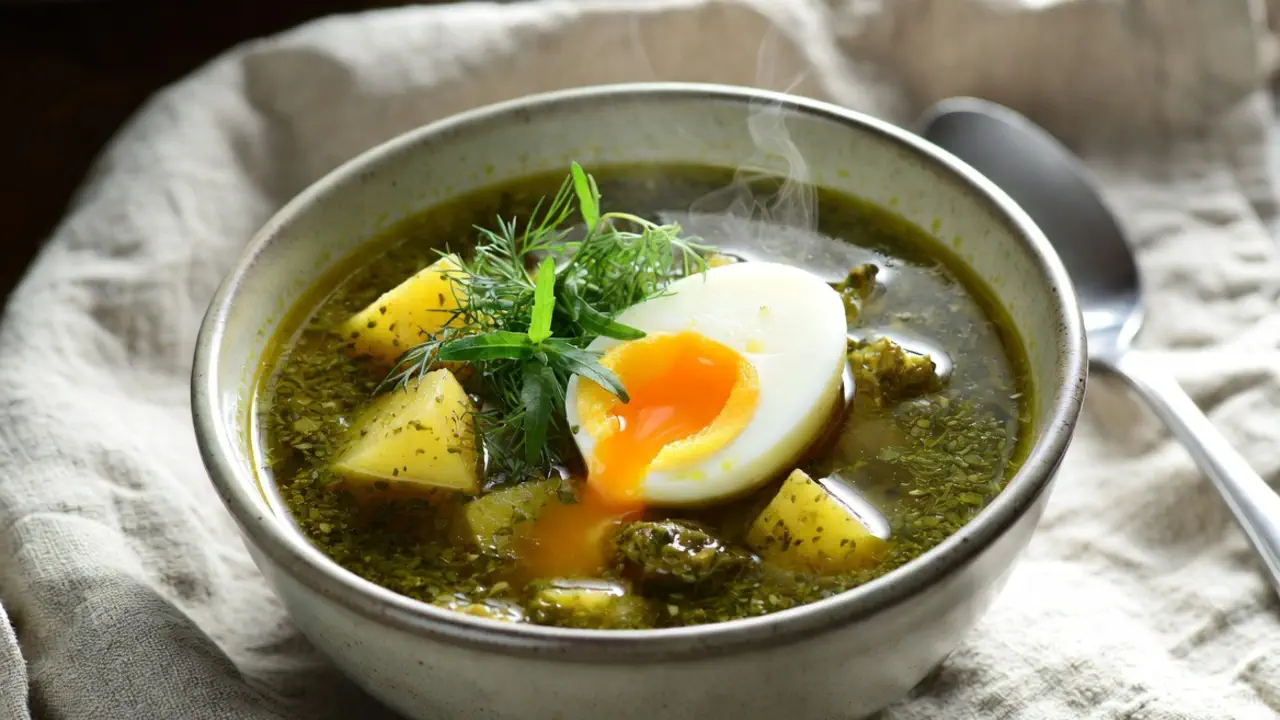 Как приготовить зеленый борщ со щавелем, шпинатом и курицей