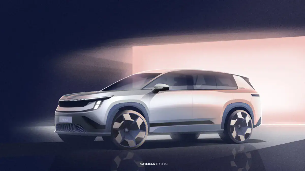 Новый электрический флагман: Škoda показала дизайн своего самого большого 7-местного кроссовера Peaq. Фото skoda