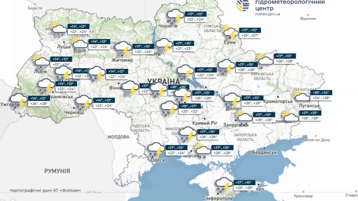 погода на київ та область 