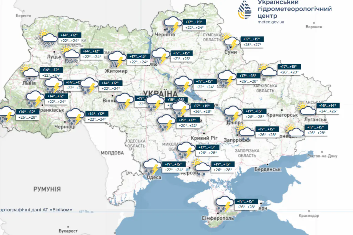 погода на київ та область 