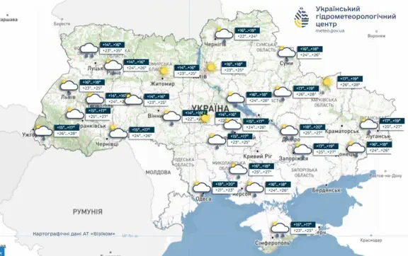 Укргідрометцентр попереджає про погіршення погоди в Україні на 10–12 червня, інформує УкрГМЦ
