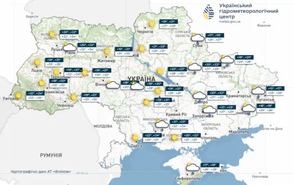 Погода на 28 червня 2026р. в Україні: де будуть грозові дощі та антициклон
