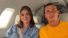 Андрій Лунін з дружиною