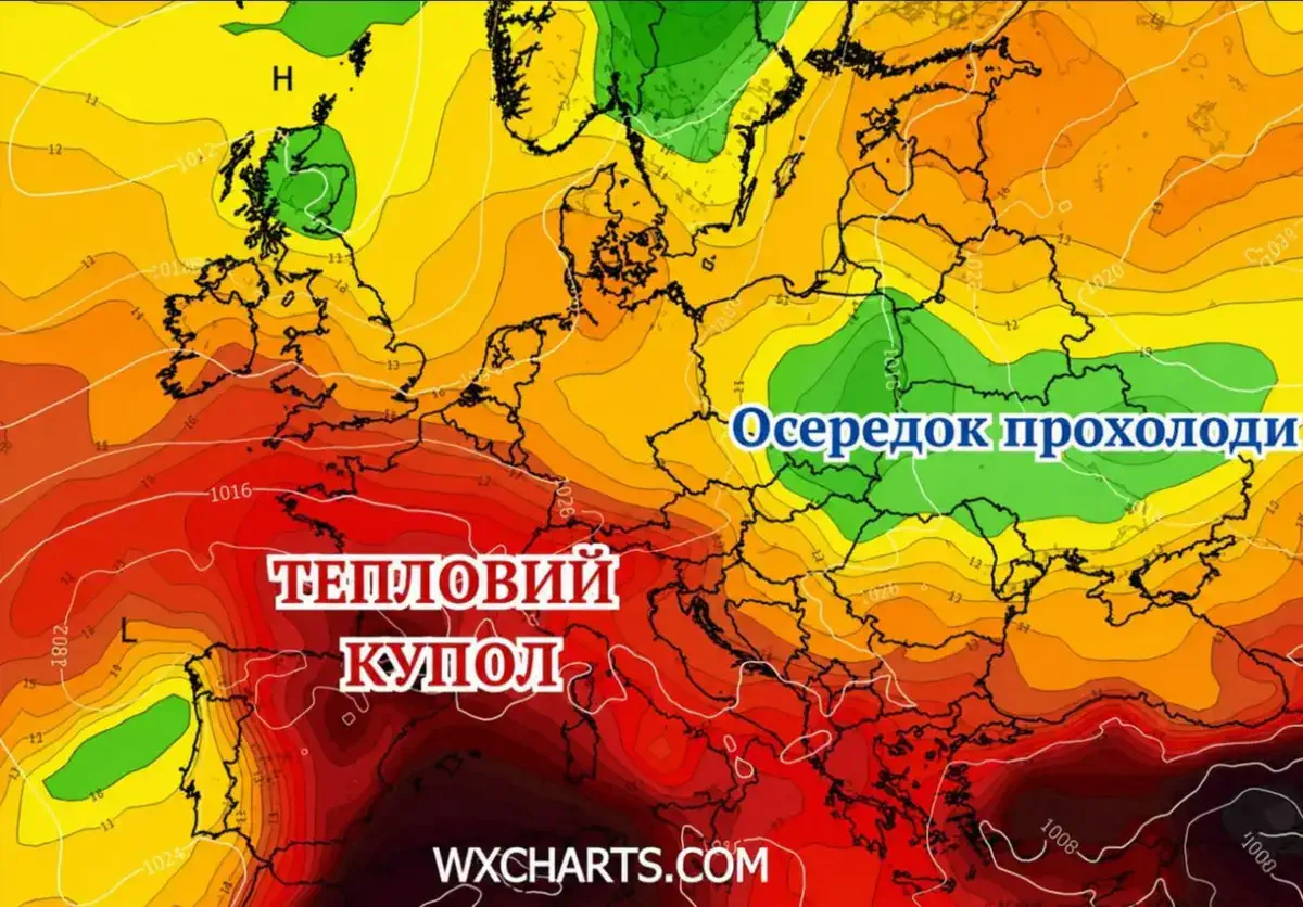 Україна в зоні комфортного тепла на тлі екстремальної спеки в Європі