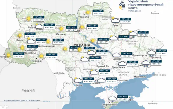 погода на киев и область 26 июля 2026 года