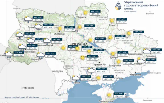 Прогноз погоды на 27 июля 2026 года в Украине: где будут грозовые дожди и жара