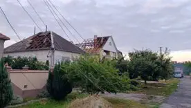 Сильная гроза, крупный град и порывистый ветер обрушились на Закарпатье вечером 27 июля 2026 года.