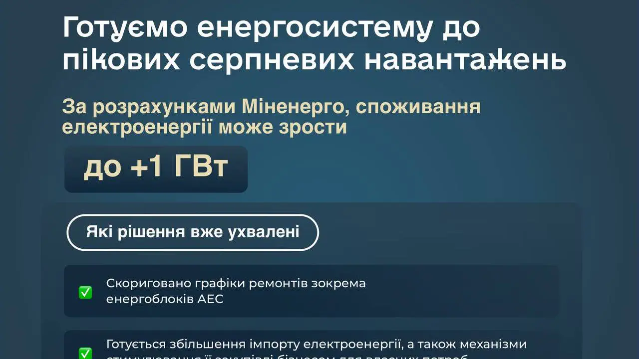 В Україні можливі графіки обмеження світла для промисловості через аномальну спеку